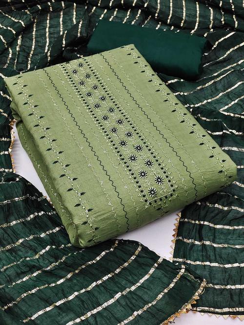 women solid with work embroidered unstitched suit set - 22003826 - Very Small Image - 1