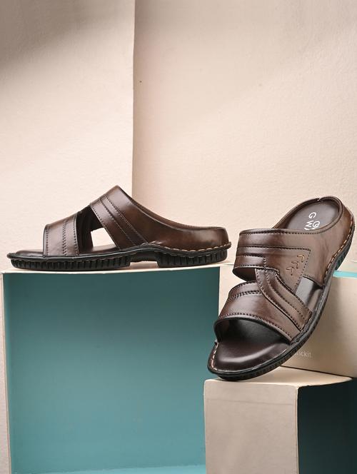 men brown slip on sandal - 22003886 - Very Small Image - 1