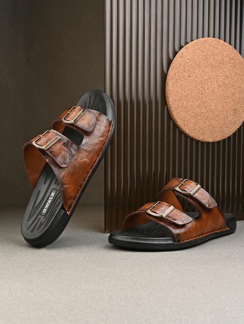 men tan slip on sandal - 22003907 - Very Small Image - 1