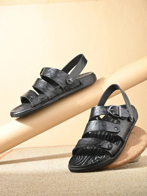 men black back strap sandal - 22003942 - Very Small Image - 1