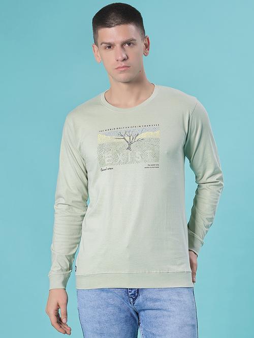 men chest print long sleeve slim fit sweatshirt - 22004261 - Very Small Image - 1