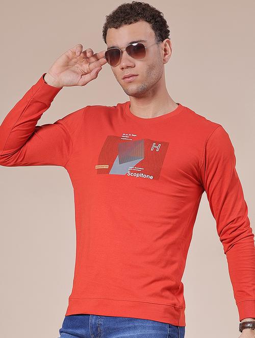 men chest print long sleeve slim fit sweatshirt - 22004263 - Very Small Image - 1