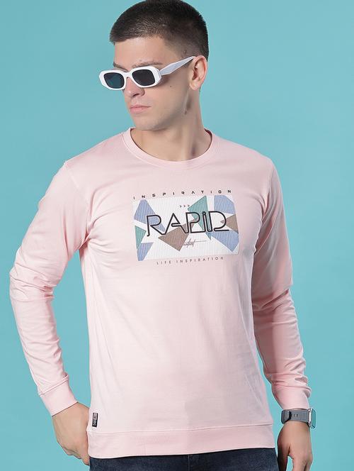 men chest print long sleeve slim fit sweatshirt - 22004267 - Very Small Image - 1