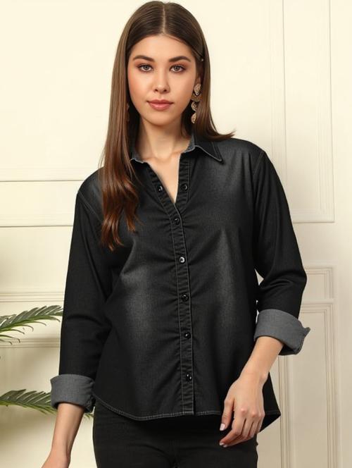 black denim shirt - 22004413 - Very Small Image - 1