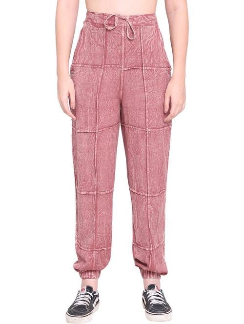 women solid high rise relaxed fit jogger - 22004427 - Very Small Image - 1