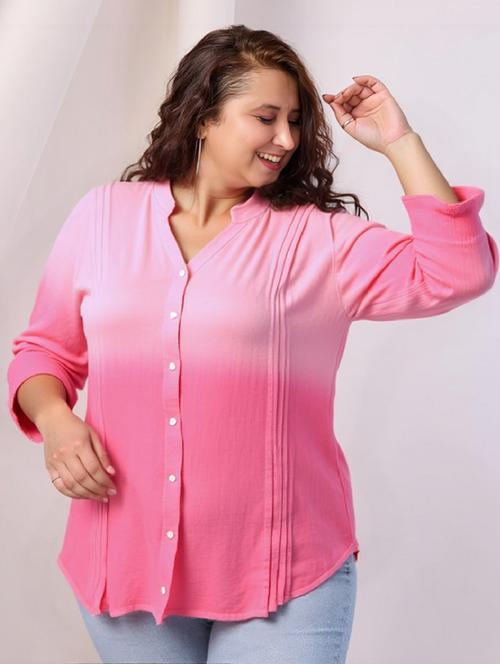women plus size ombre print long sleeve shirt - 22004455 - Very Small Image - 1