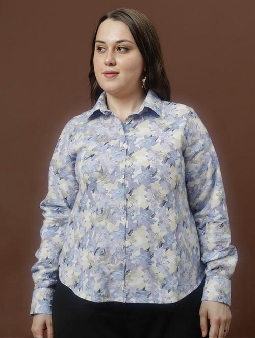 women plus size floral print long sleeve shirt - 22004478 - Very Small Image - 1