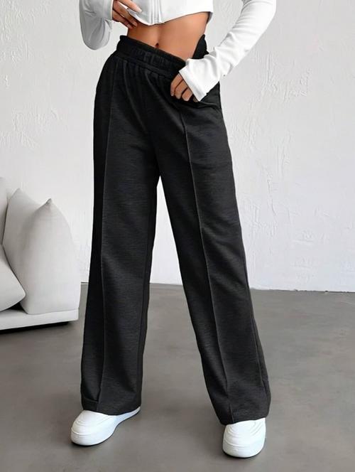 women black solid mid rise straight trouser - 22004541 - Very Small Image - 1