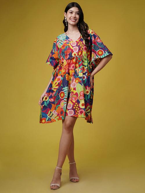 women printed kimono sleeve kaftan dresses  - 22004562 - Very Small Image - 1