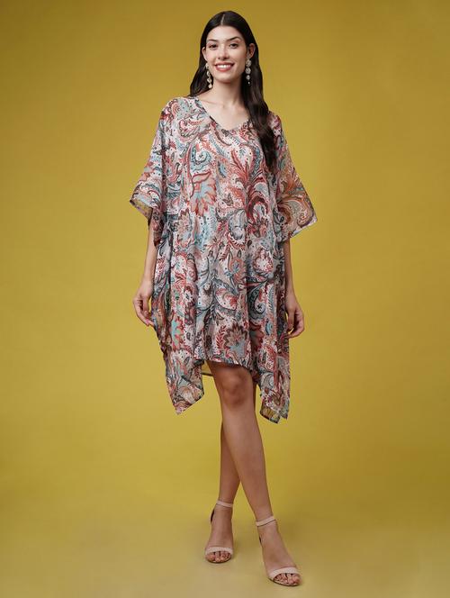 women printed kimono sleeve kaftan dresses  - 22004565 - Very Small Image - 1