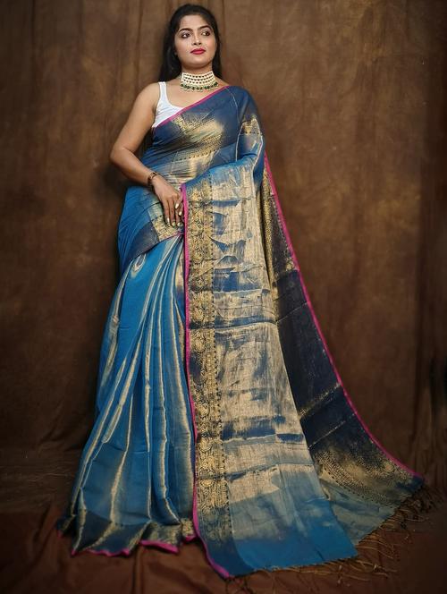 women solid with bordered saree - 22004988 - Very Small Image - 1