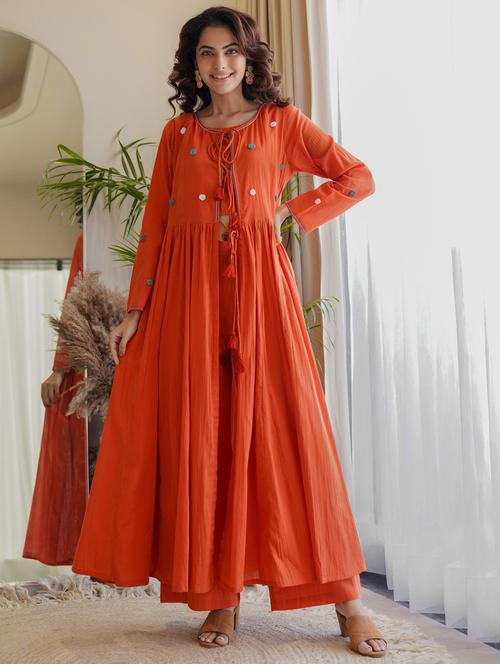 women solid with work long sleeve fusion set - 22005470 - Very Small Image - 1