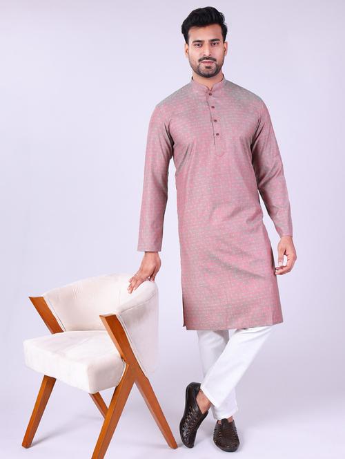 men self design mandarin neck kurta pyjama ethnic wear set - 22005483 - Very Small Image - 1