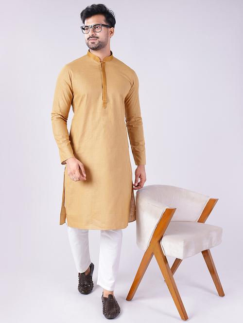 men solid mandarin neck kurta pyjama ethnic wear set - 22005487 - Very Small Image - 1