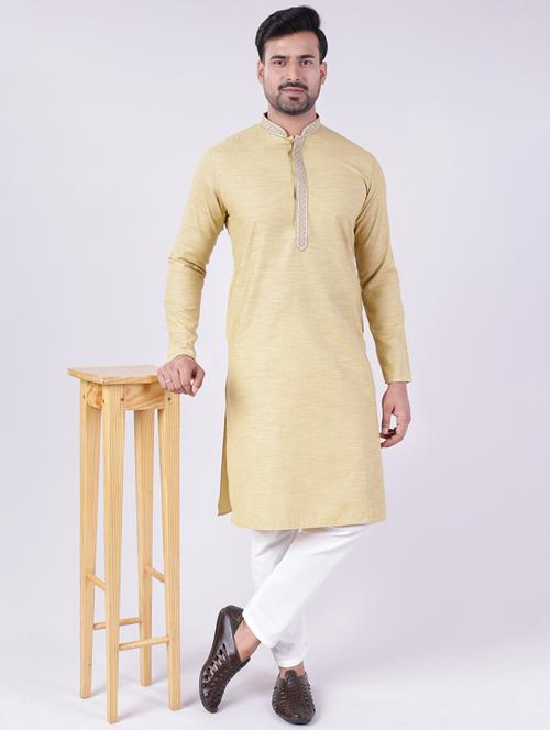 men self design mandarin neck kurta pyjama ethnic wear set - 22005502 - Very Small Image - 1