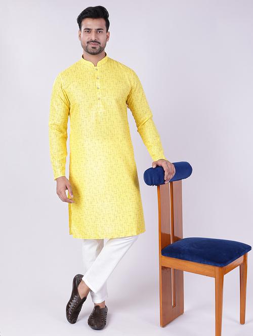 men self design mandarin neck kurta pyjama ethnic wear set - 22005505 - Very Small Image - 1
