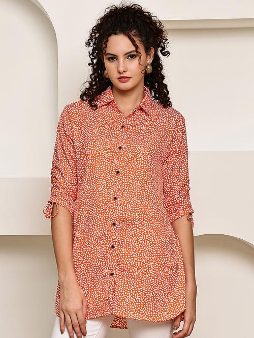 women printed three quarter sleeve regular fit shirt - 22007916 - Very Small Image - 1