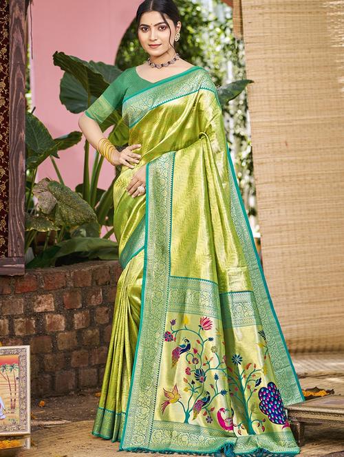 women self design kanjivaram saree with blouse - 22008691 - Very Small Image - 1