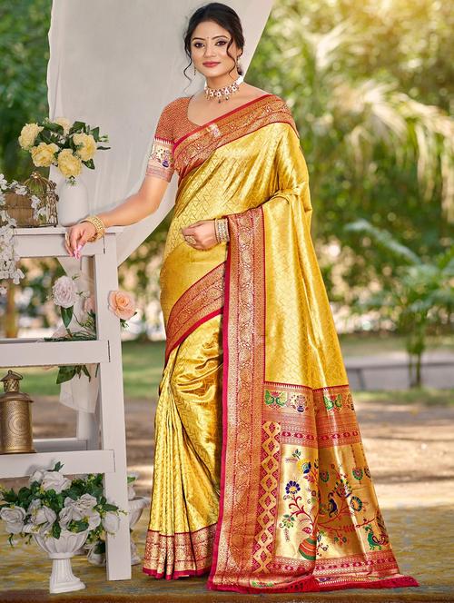 women self design kanjivaram saree with blouse - 22008705 - Very Small Image - 1
