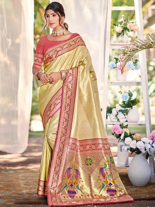women self design kanjivaram saree with blouse - 22008711 - Very Small Image - 1