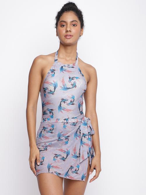 women lavender printed cover up skirt - 22008748 - Very Small Image - 1