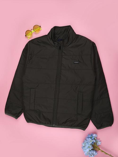 boys solid long sleeve quilted jacket - 22008813 - Very Small Image - 1