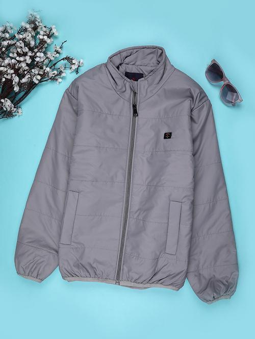 boys solid long sleeve quilted jacket - 22008814 - Very Small Image - 1