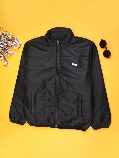 boys solid long sleeve quilted jacket - 22008816 - Very Small Image - 1