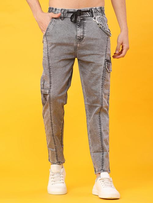 men solid mid rise regular fit cargo - 22008848 - Very Small Image - 1