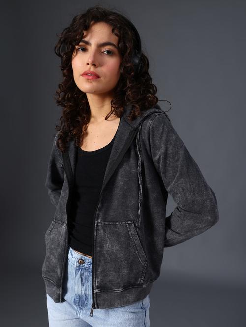 black cotton blend plain sweatshirt - 22008927 - Very Small Image - 1