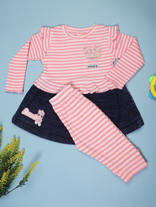 pink cotton skirt & top set coords - 22011014 - Very Small Image - 1