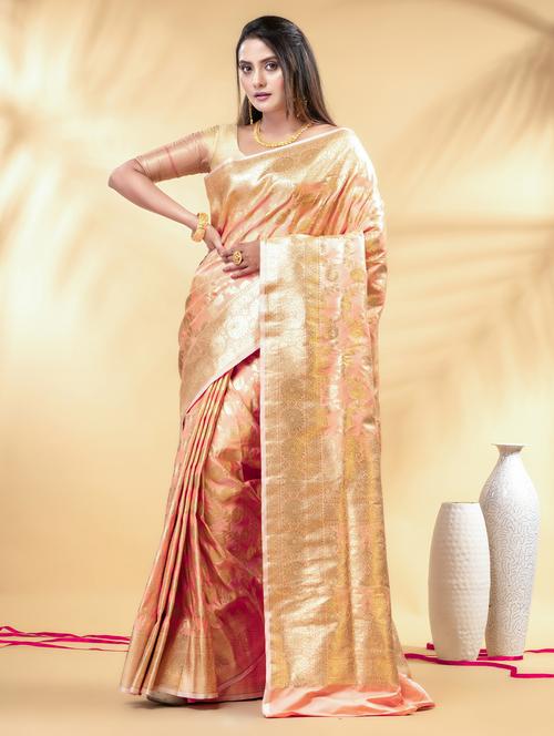 women self design banarasi saree with blouse - 22011302 - Very Small Image - 1