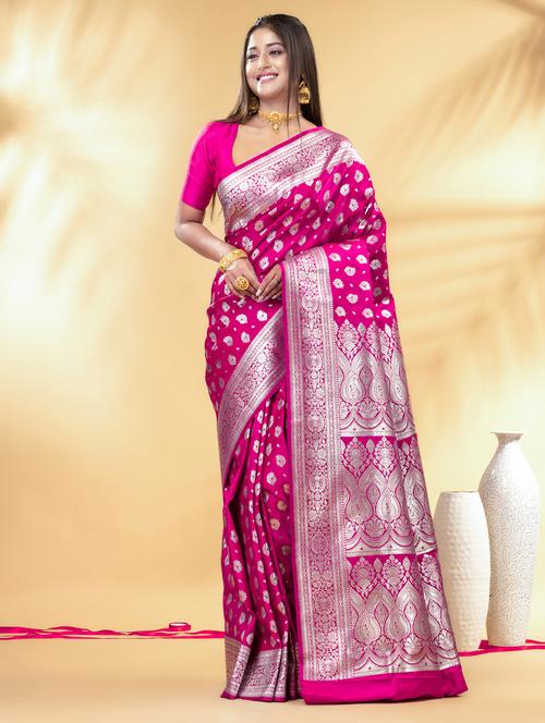 women self design banarasi saree with blouse - 22011318 - Very Small Image - 1