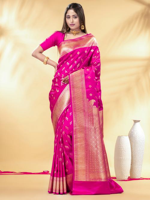 women self design banarasi saree with blouse - 22011331 - Very Small Image - 1