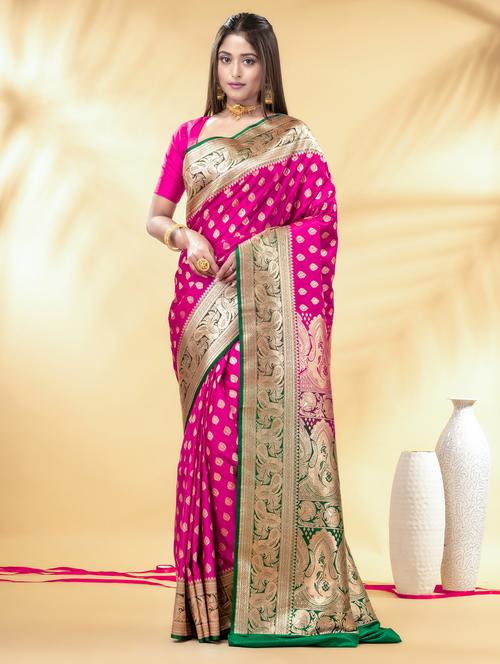 women self design banarasi saree with blouse - 22011339 - Very Small Image - 1