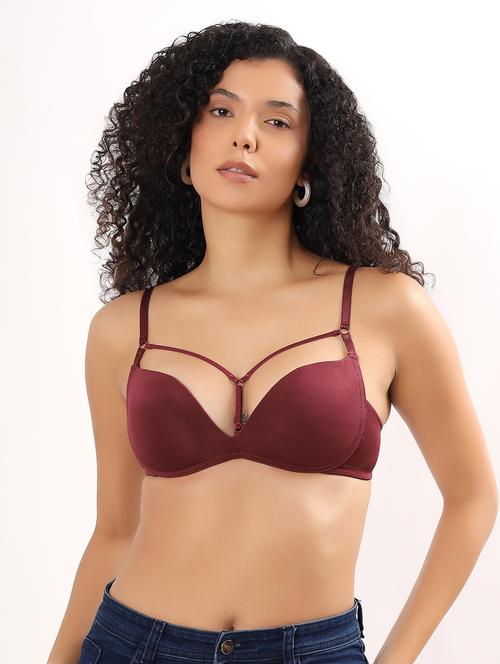 women solid lightly padded push up bra - 22011360 - Very Small Image - 1
