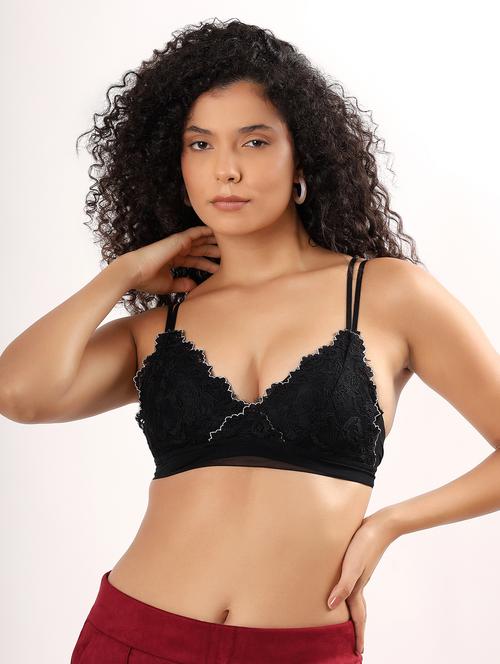 women floral lightly padded plunge bra - 22011361 - Very Small Image - 1