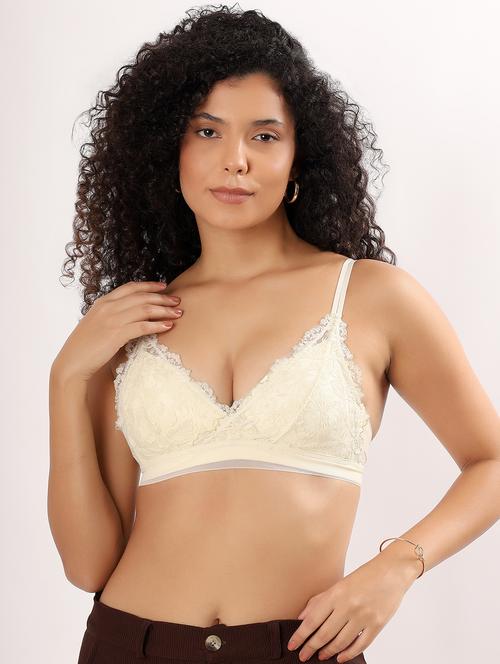 women floral lightly padded plunge bra - 22011362 - Very Small Image - 1