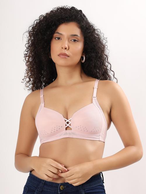 women solid lightly padded plunge bra - 22011372 - Very Small Image - 1