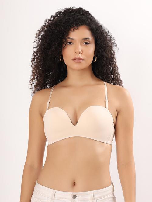 women solid lightly padded balconette bra - 22011379 - Very Small Image - 1