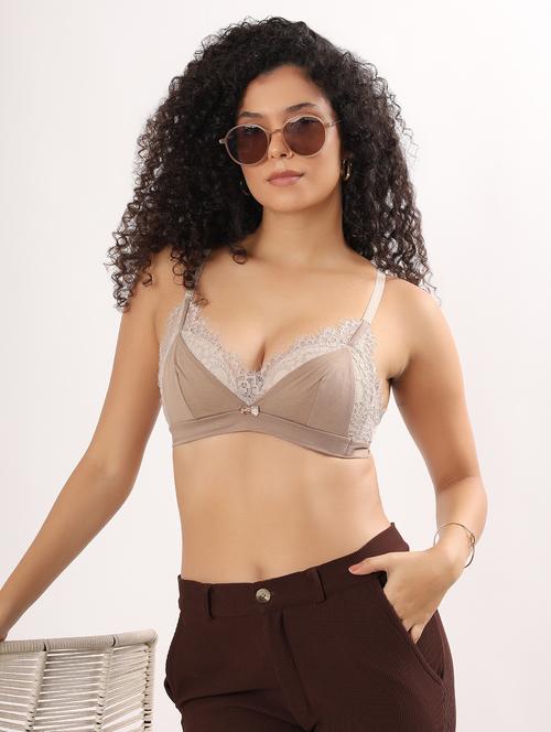 women color block lightly padded plunge bra - 22011384 - Very Small Image - 1