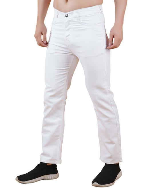 men white solid mid rise relaxed fit jeans - 22012208 - Very Small Image - 1