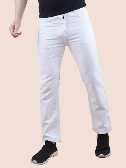men white solid mid rise straight fit jeans - 22012217 - Very Small Image - 1