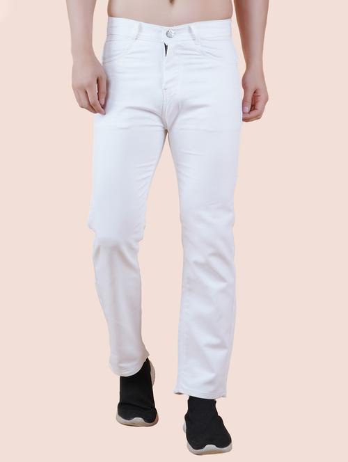 men white solid mid rise straight fit jeans - 22012242 - Very Small Image - 1