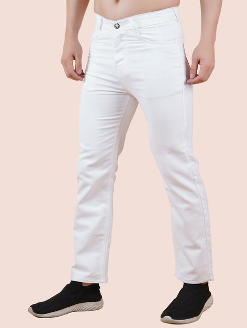 men white solid mid rise straight fit jeans - 22012243 - Very Small Image - 1