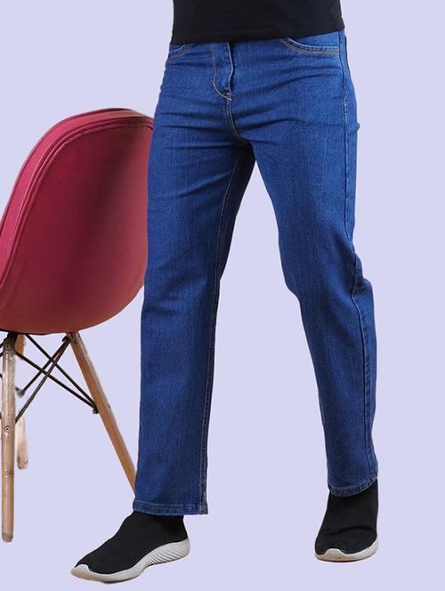men blue plain mid rise straight fit jeans - 22012495 - Very Small Image - 1