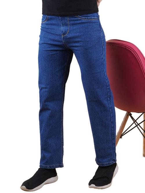 men blue plain mid rise straight fit jeans - 22012514 - Very Small Image - 1