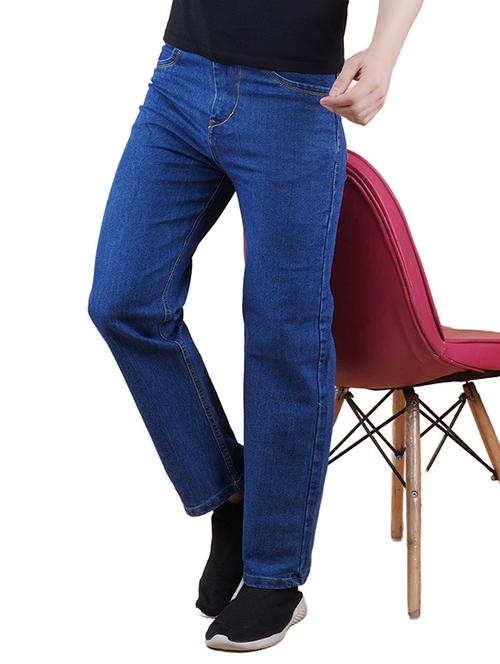 men blue plain mid rise straight fit jeans - 22012516 - Very Small Image - 1
