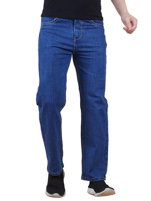 men blue plain mid rise straight fit jeans - 22012517 - Very Small Image - 1