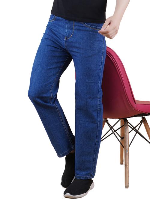 men blue plain mid rise straight fit jeans - 22012519 - Very Small Image - 1